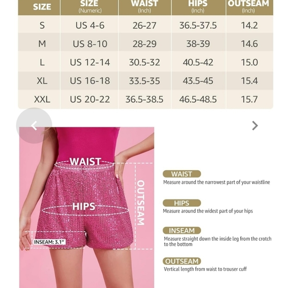 luvamia Sequin Shorts size small - Picture 4 of 4